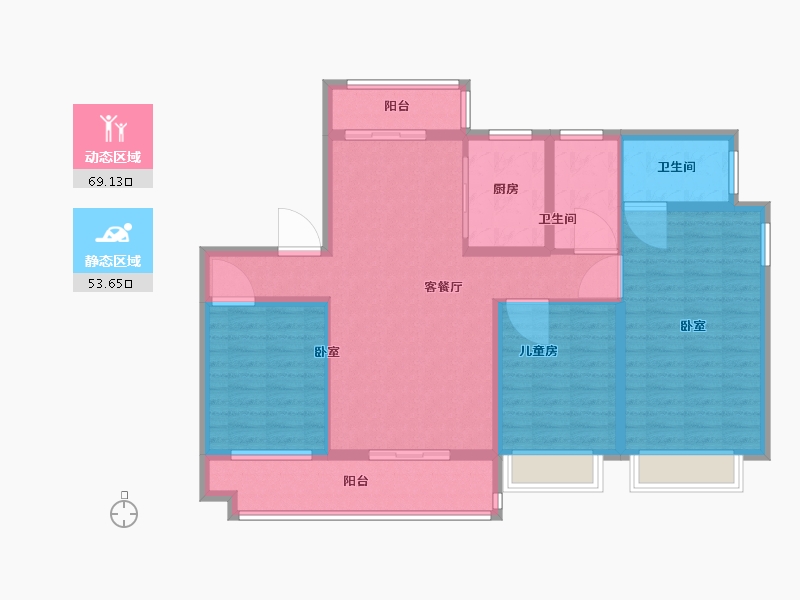 河南省-驻马店市-名门颐和府-110.39-户型库-动静分区