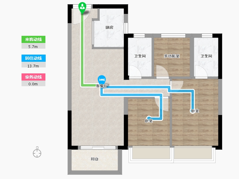 浙江省-绍兴市-星澜城-70.24-户型库-动静线