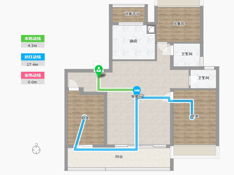 江苏省-南通市-万科·官山望-108.96-户型库-动静线