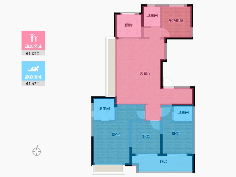 浙江省-绍兴市-星澜城-110.29-户型库-动静分区