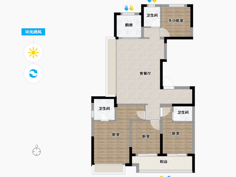 浙江省-绍兴市-星澜城-110.29-户型库-采光通风