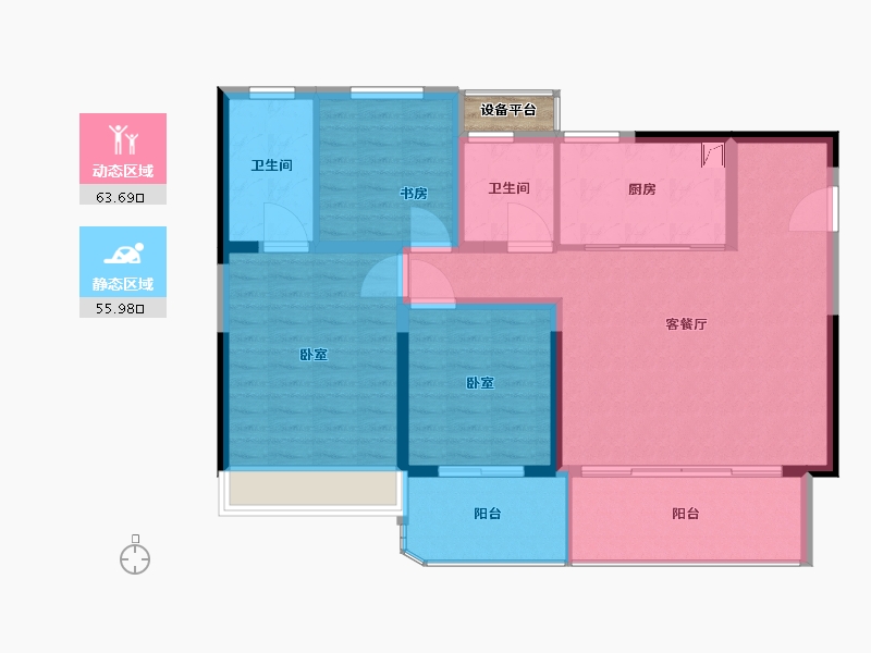 江苏省-扬州市-华建天月府-110.30-户型库-动静分区