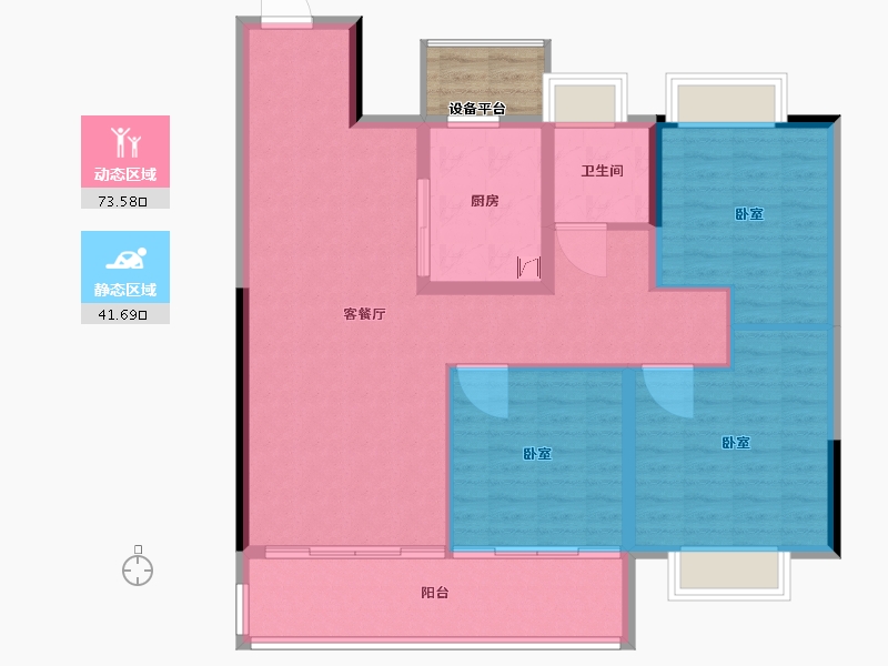 江苏省-南通市-碧桂园未来星荟-108.01-户型库-动静分区