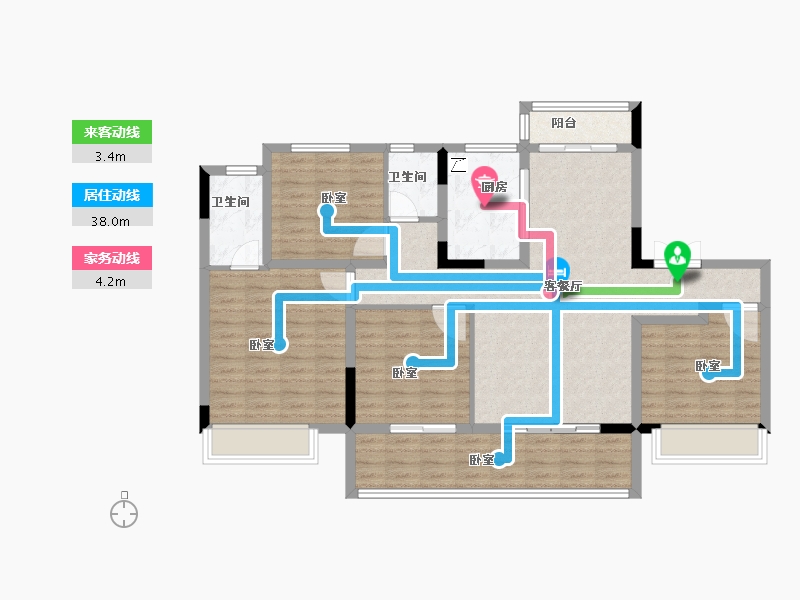 安徽省-安庆市-桐城国翠公馆-112.00-户型库-动静线