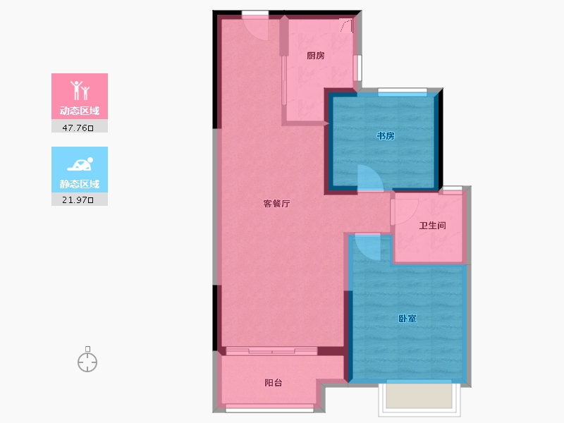 浙江省-金华市-碧桂园云玺-62.00-户型库-动静分区