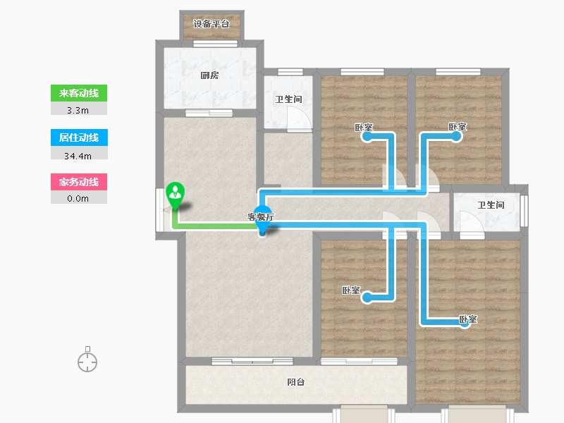 山东省-滨州市-香溪翠庭·臻园-109.24-户型库-动静线