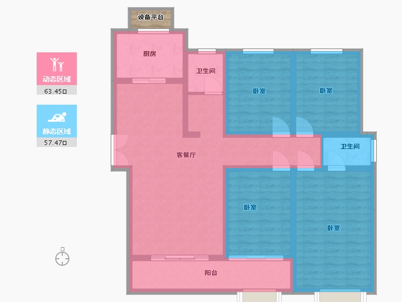 山东省-滨州市-香溪翠庭·臻园-109.24-户型库-动静分区