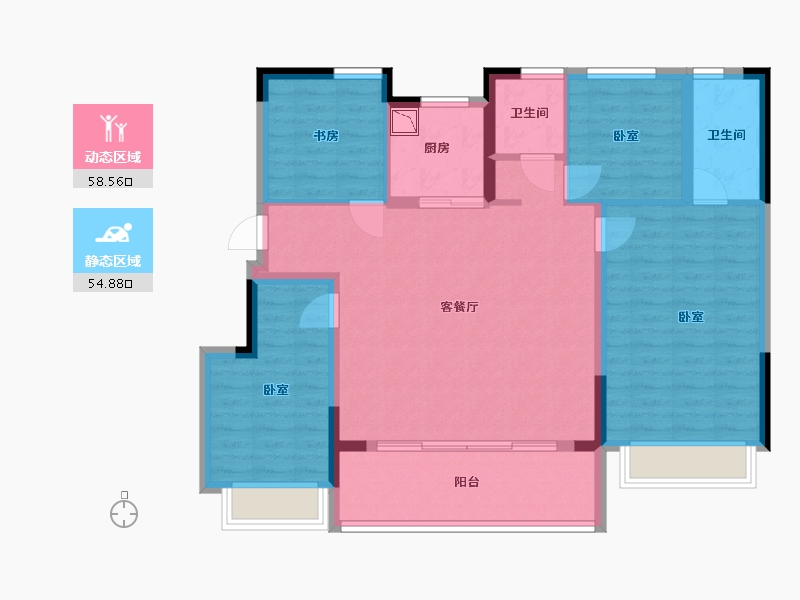 江苏省-无锡市-金辉天奕铭著-102.01-户型库-动静分区