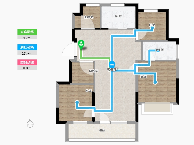 辽宁省-大连市-金地·保利·招商星光照澜-86.00-户型库-动静线