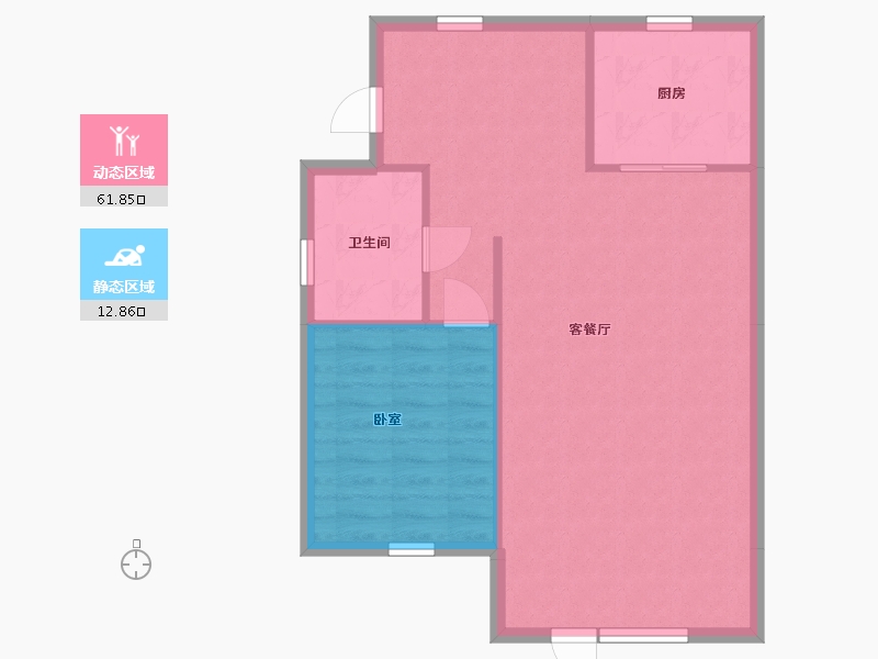 辽宁省-营口市-富玺•尚东府-69.11-户型库-动静分区