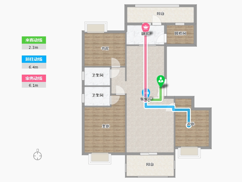 湖北省-黄冈市-泰信梧桐苑-127.00-户型库-动静线