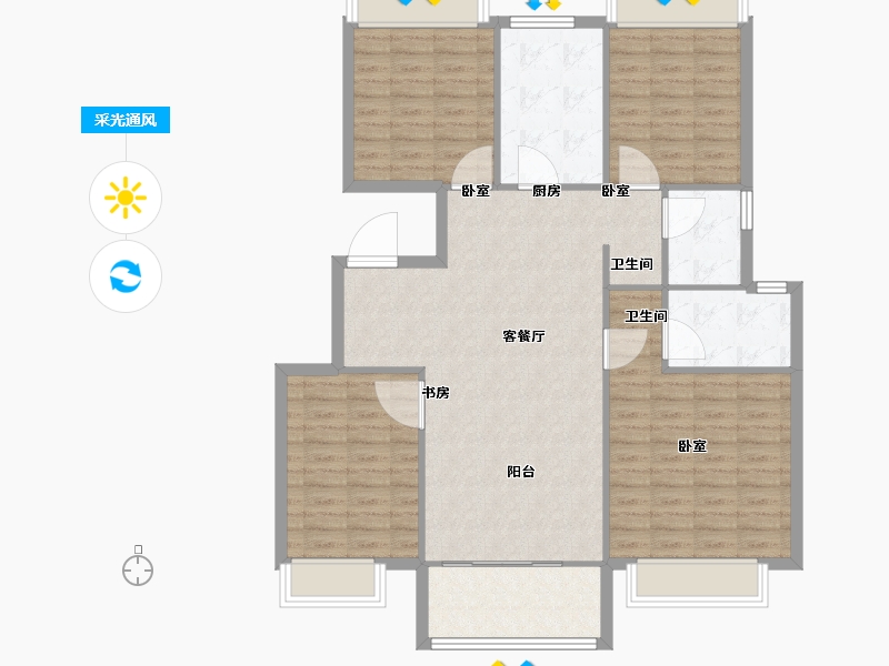 江苏省-南京市-熹樾-114.00-户型库-采光通风