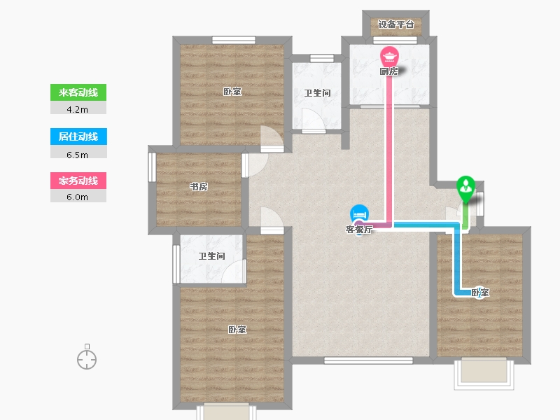 山东省-滨州市-香溪翠庭·臻园-101.86-户型库-动静线