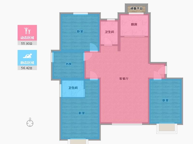 山东省-滨州市-香溪翠庭·臻园-101.86-户型库-动静分区