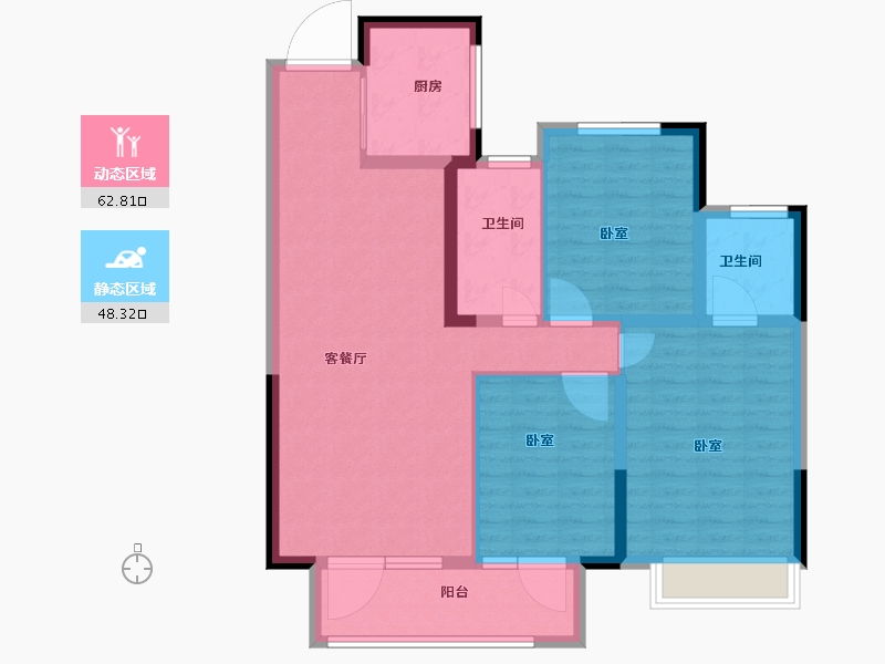 山东省-淄博市-淄博周村吾悦广场-100.00-户型库-动静分区