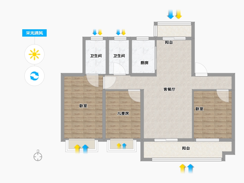 河南省-驻马店市-名门颐和府-101.01-户型库-采光通风