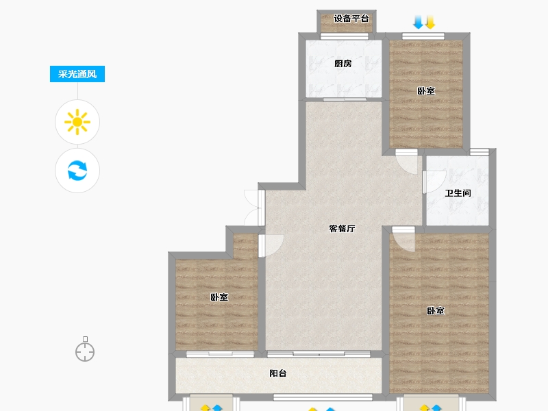 山东省-滨州市-香溪翠庭·臻园-96.37-户型库-采光通风