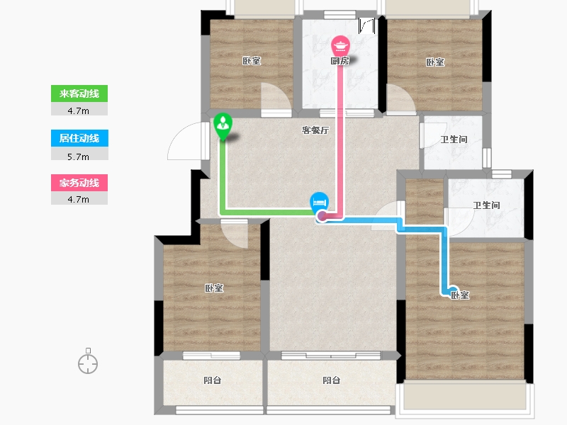 江苏省-扬州市-金辉栖湖云庭-88.00-户型库-动静线