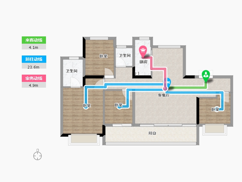 浙江省-金华市-碧桂园云玺-112.01-户型库-动静线