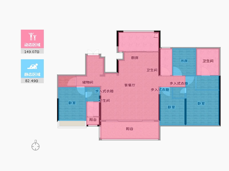 浙江省-温州市-江山云起-212.00-户型库-动静分区