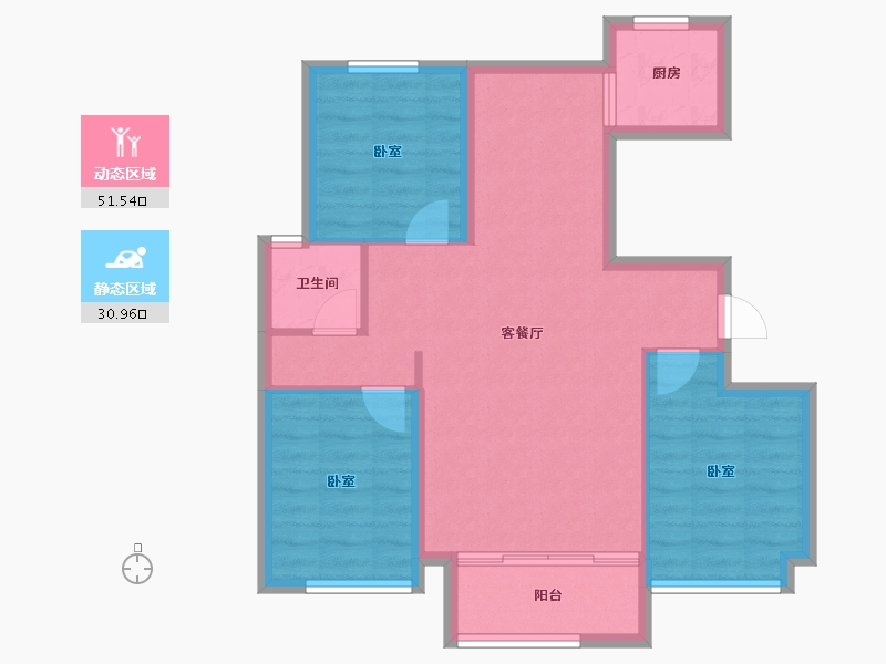 山东省-枣庄市-云溪九里-73.91-户型库-动静分区