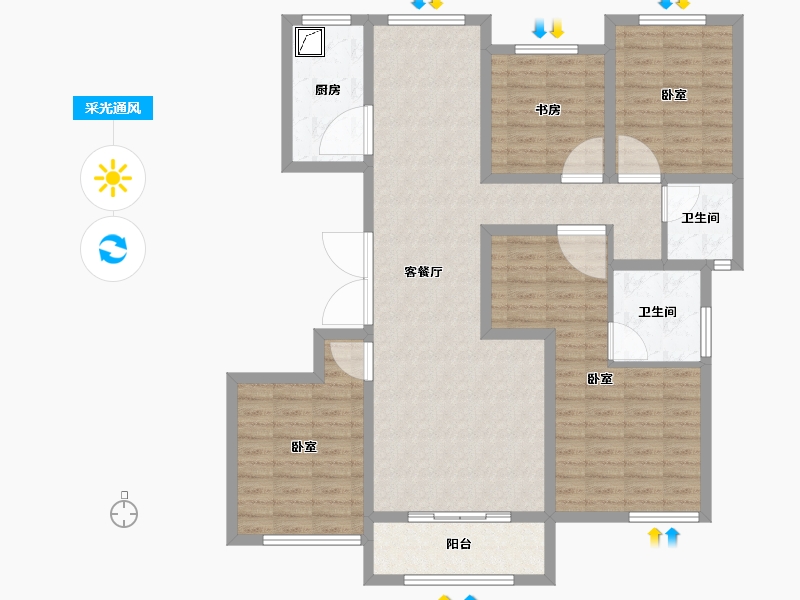 河南省-安阳市-滑县浩创梧桐郡-117.00-户型库-采光通风