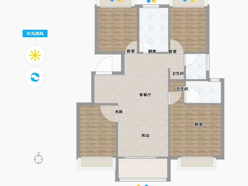 江苏省-南京市-熹樾-112.00-户型库-采光通风