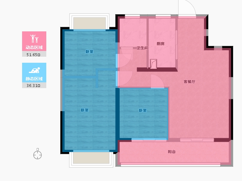 江苏省-南通市-滨江玺·滨江道-79.00-户型库-动静分区