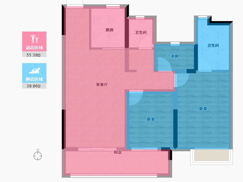 江苏省-常州市-嘉宏空港国际星光城-84.00-户型库-动静分区