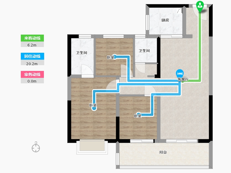 江苏省-南通市-云境雅苑-92.00-户型库-动静线