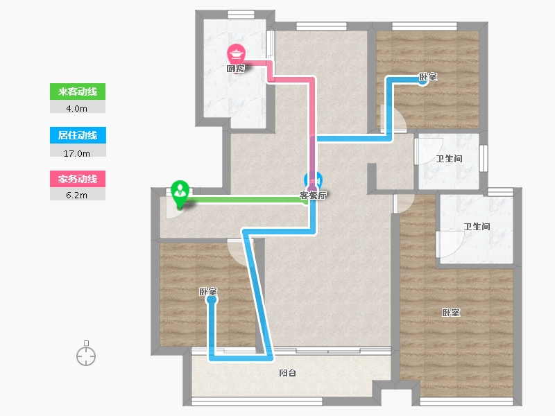 山东省-枣庄市-云溪九里-94.35-户型库-动静线