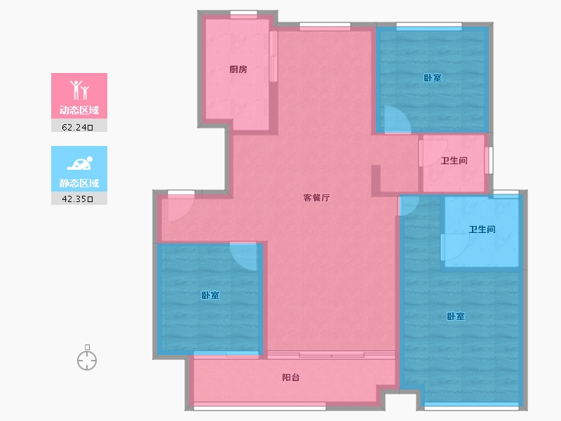 山东省-枣庄市-云溪九里-94.35-户型库-动静分区