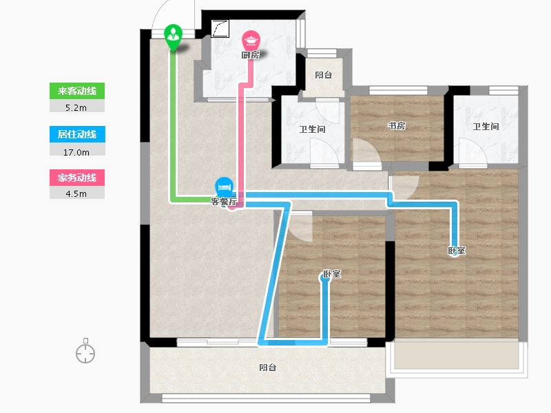 浙江省-温州市-金澜云邸-79.00-户型库-动静线