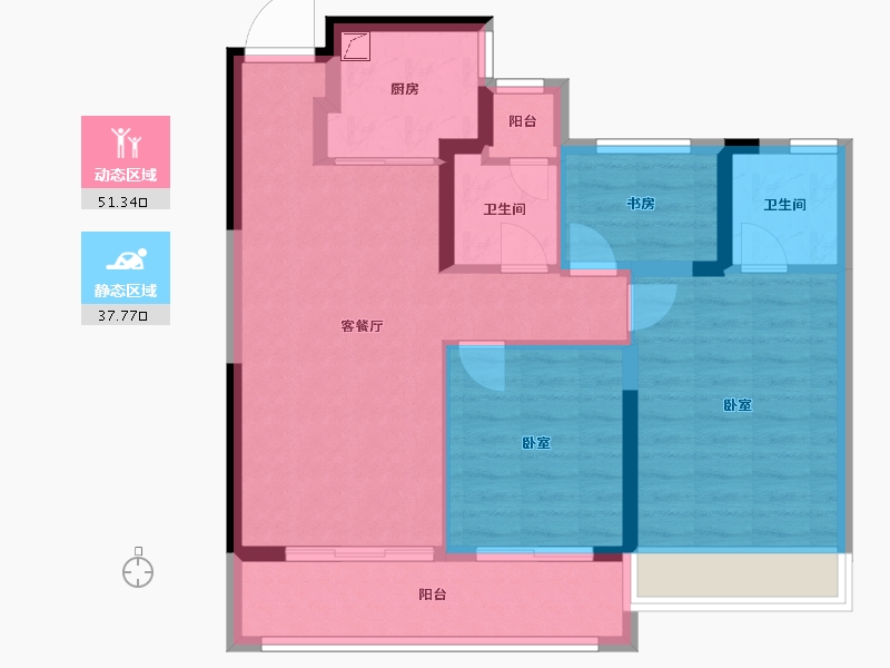 浙江省-温州市-金澜云邸-79.00-户型库-动静分区