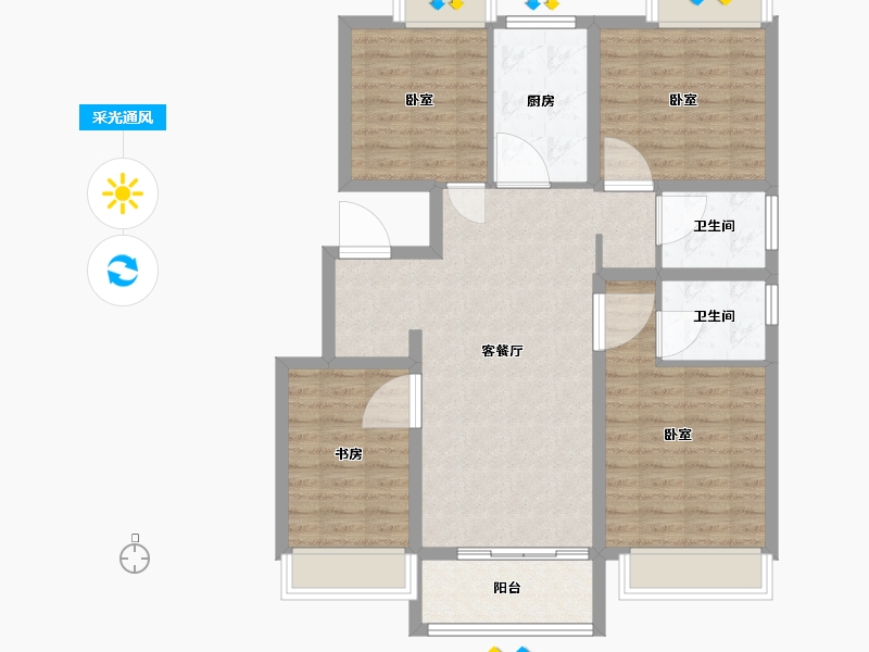 江苏省-南京市-半山云邸-98.00-户型库-采光通风