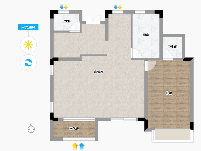 江西省-宜春市-华地·开元-76.19-户型库-采光通风