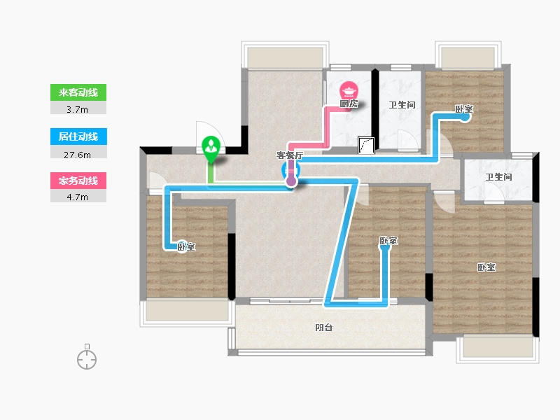 江苏省-南通市-滨江玺·滨江道-114.00-户型库-动静线