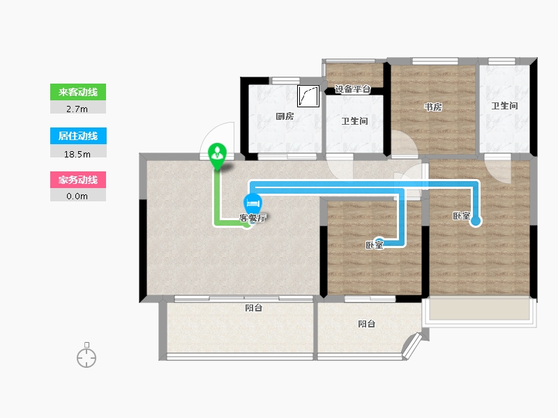 江苏省-扬州市-华建天月府-98.00-户型库-动静线