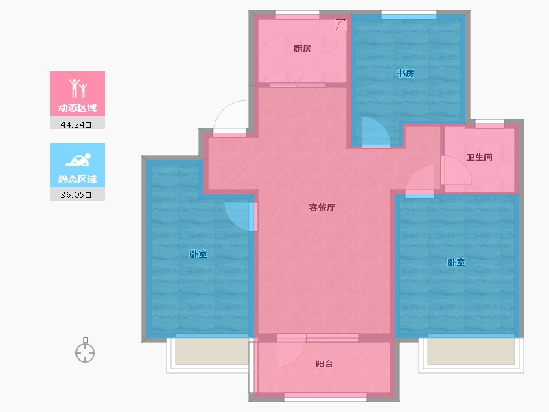 山东省-烟台市-天一仁和宸璟锦里-71.00-户型库-动静分区