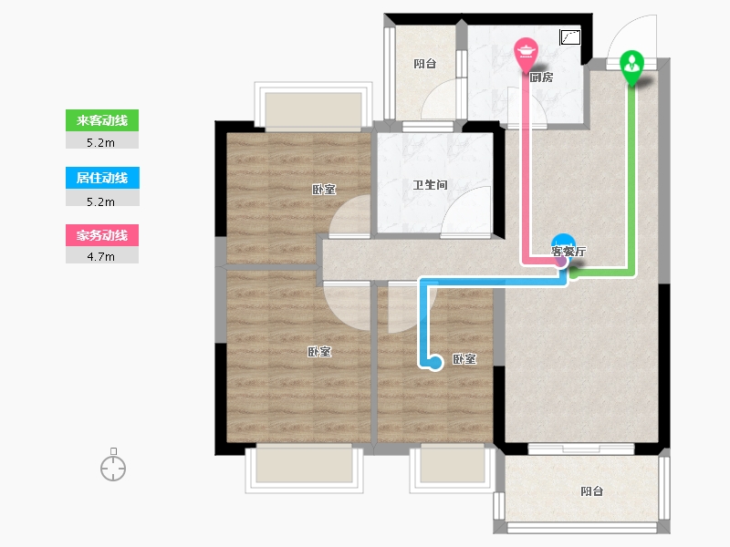 江西省-景德镇市-恒大珑庭-75.00-户型库-动静线