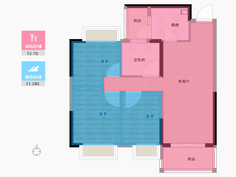 江西省-景德镇市-恒大珑庭-75.00-户型库-动静分区