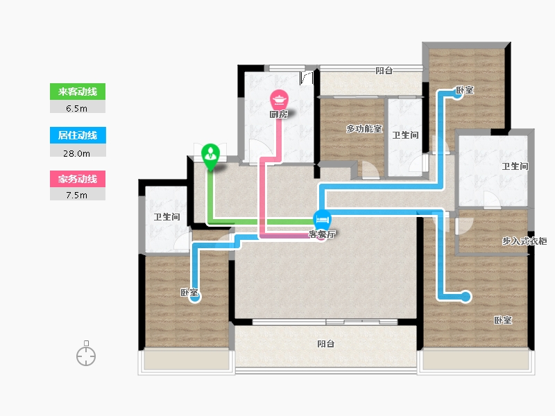 浙江省-温州市-江山云起-141.99-户型库-动静线