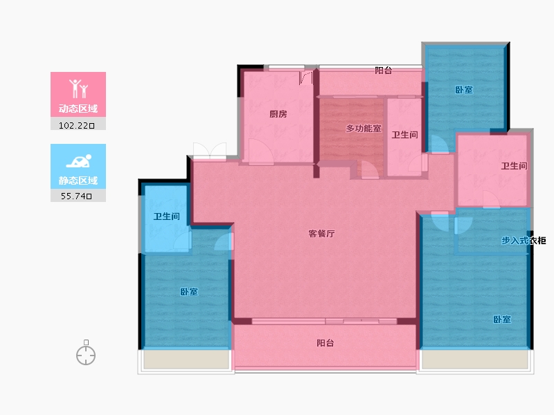 浙江省-温州市-江山云起-141.99-户型库-动静分区