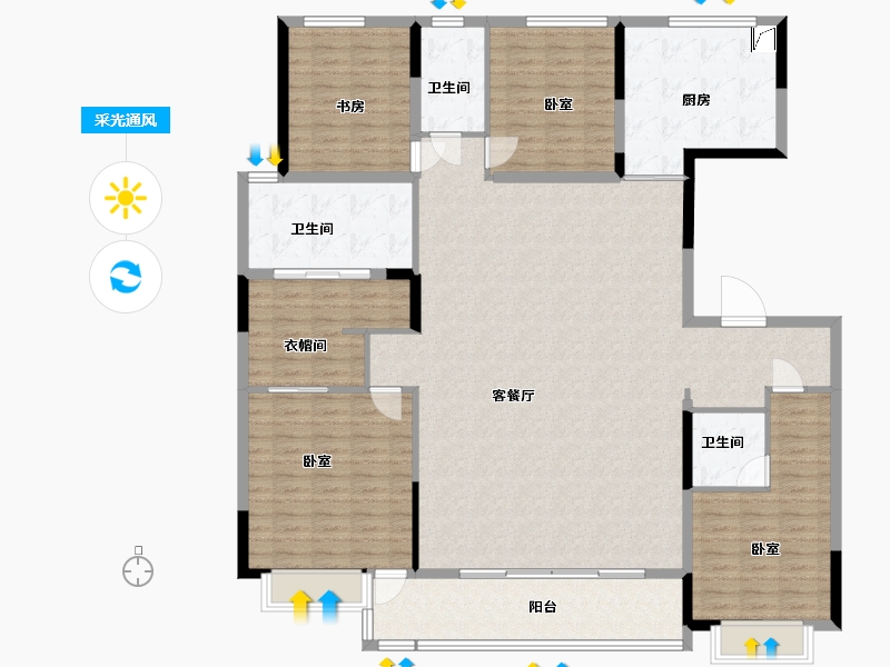 山东省-淄博市-天煜九峯-183.27-户型库-采光通风