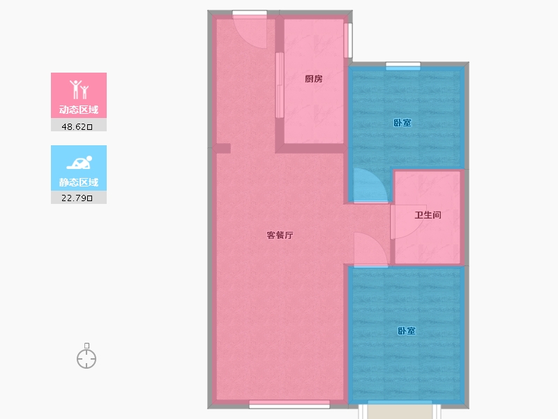 辽宁省-大连市-金地·保利·招商星光照澜-64.01-户型库-动静分区