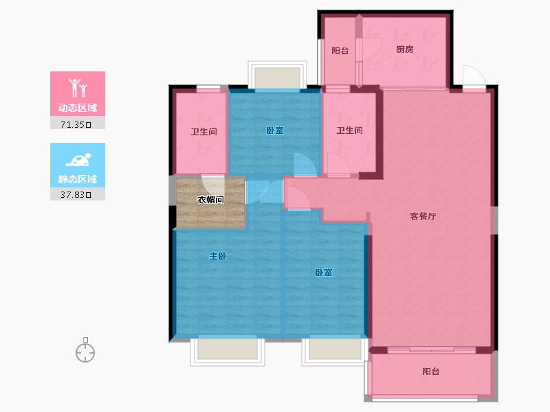 山西省-太原市-恒大檀溪郡-102.99-户型库-动静分区