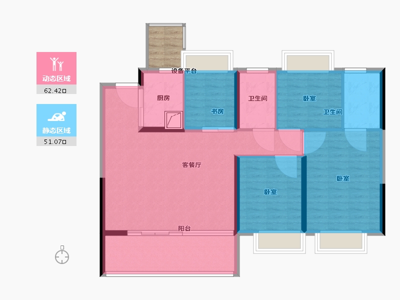 江苏省-南通市-融悦府-105.36-户型库-动静分区