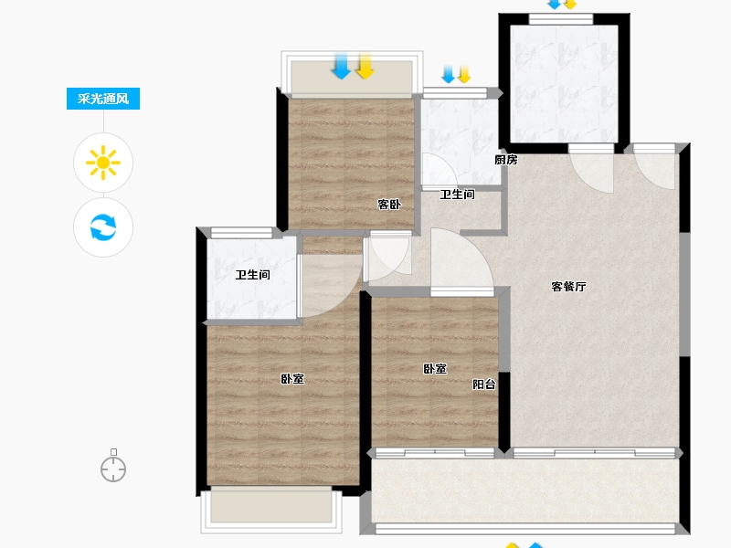 江苏省-南通市-水上源墅-92.00-户型库-采光通风