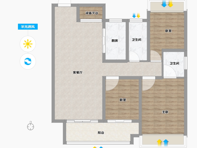 河南省-信阳市-商城建业府-100.00-户型库-采光通风