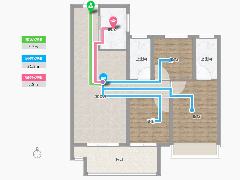 河南省-信阳市-商城建业府-88.01-户型库-动静线